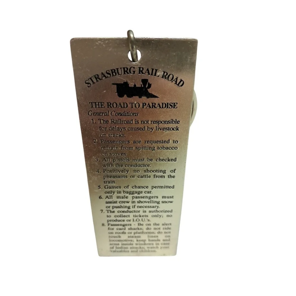 Strasburg‎ Railroad Company Roundtrip Ticket Metal Souvenir Keychain Key Ring